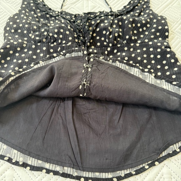 Free People Ellia Black Polka Dot Top Size S - Picture 7 of 12